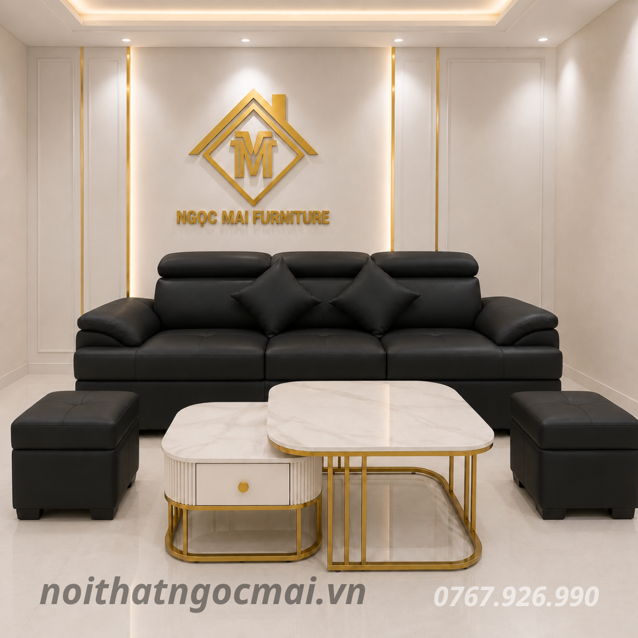 Combo Sofa Băng Da Cao Cấp 2m2 - HM225 Cho Phòng Khách Sang Trọng - Ảnh 13