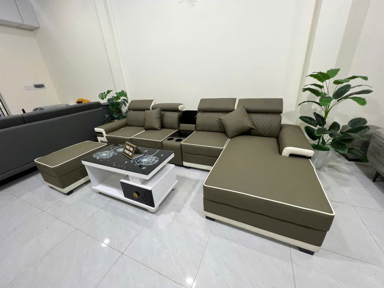 Bộ sofa góc L 3m2x1m6 Thư giãn kèm bàn trà và ghế phụ sang trọng – Mã HM320 - Ảnh 18