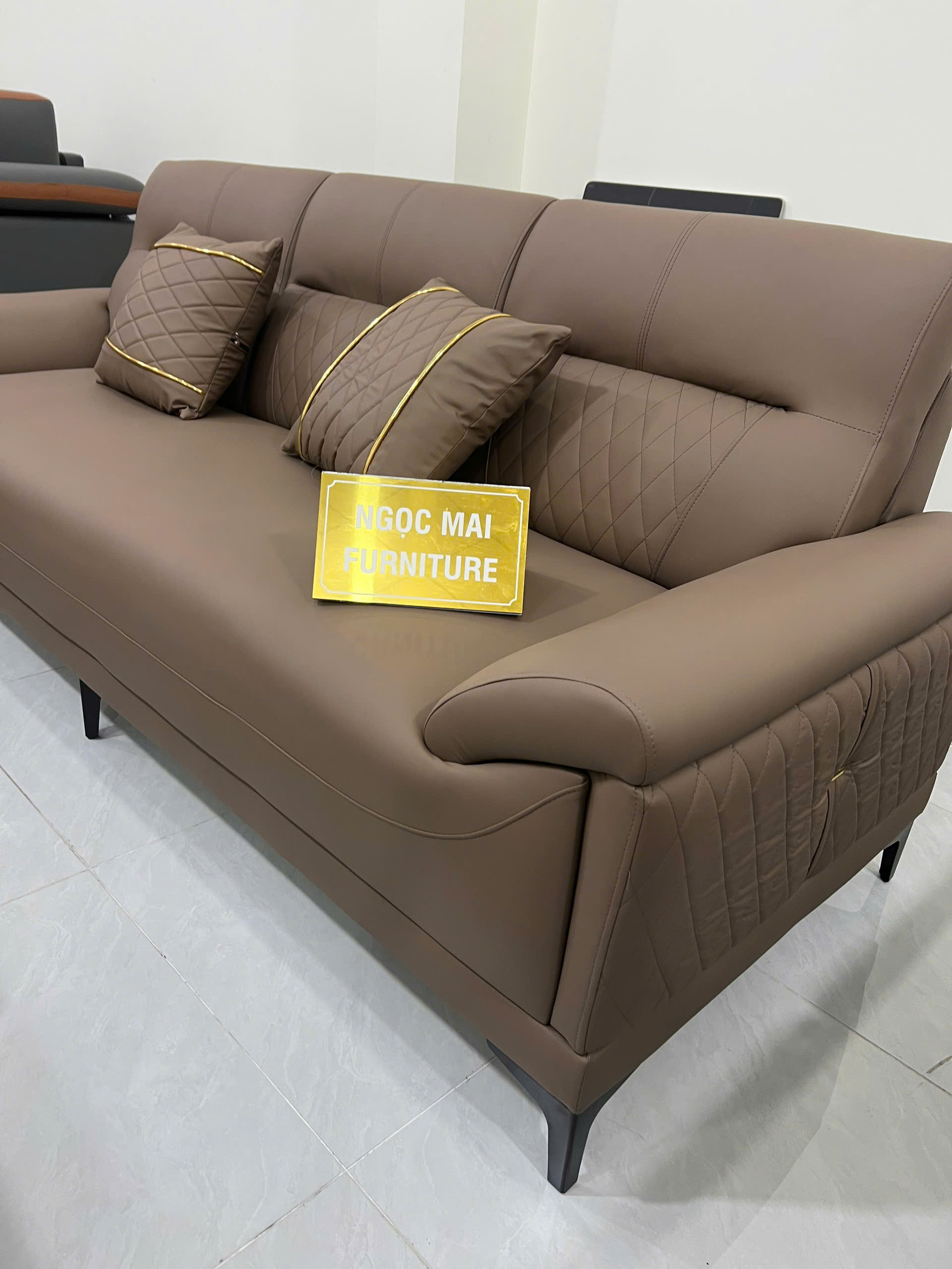 Bộ Sofa Băng Da Cao Cấp 2m2 caro – HM450 Cho Phòng Khách Nhỏ Gọn - Ảnh 7