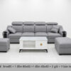 Bộ Sofa Da Cao Cấp 2m8x85 Kèm 2 Đôn Và Bàn Trà – Sofa Phòng Khách Hiện Đại - Mã MH015