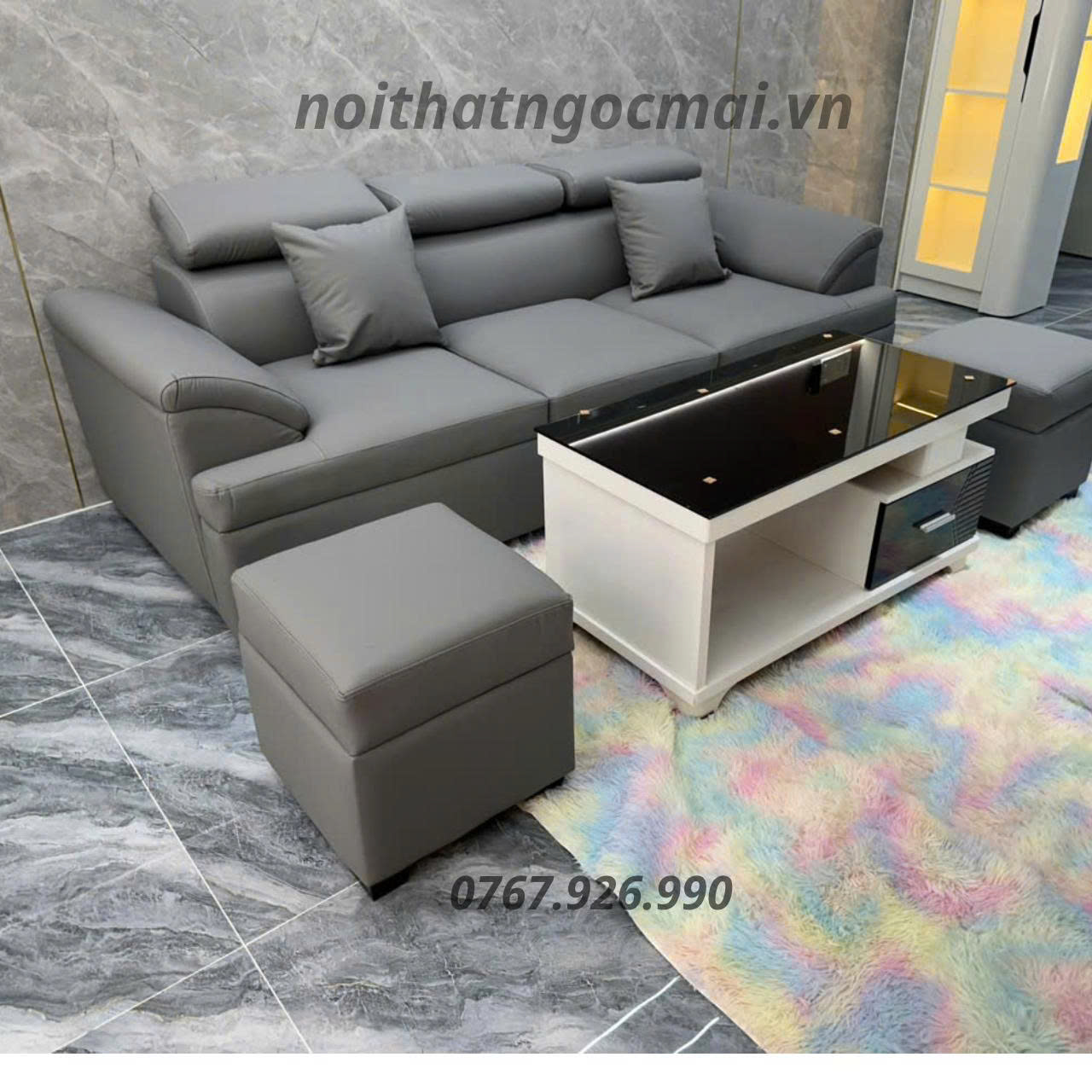 Bộ Sofa Da Cao Cấp 2m2 Đầu Bật nhiều chế độ – MH024 Cho Phòng Khách Nhỏ Gọn - Ảnh 7