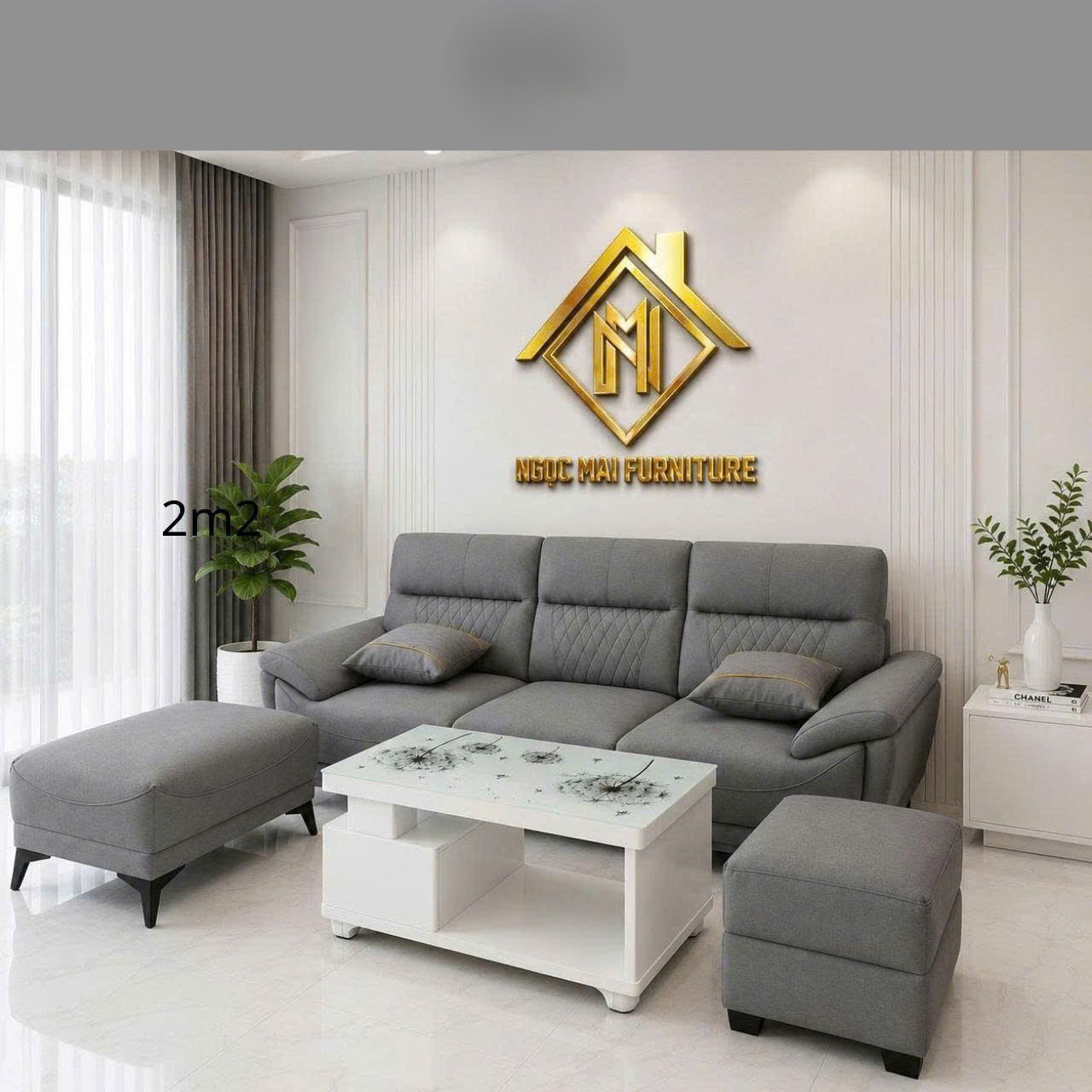 Bộ Sofa Băng Da Cao Cấp 2m2 caro – HM450 Cho Phòng Khách Nhỏ Gọn - Ảnh 3