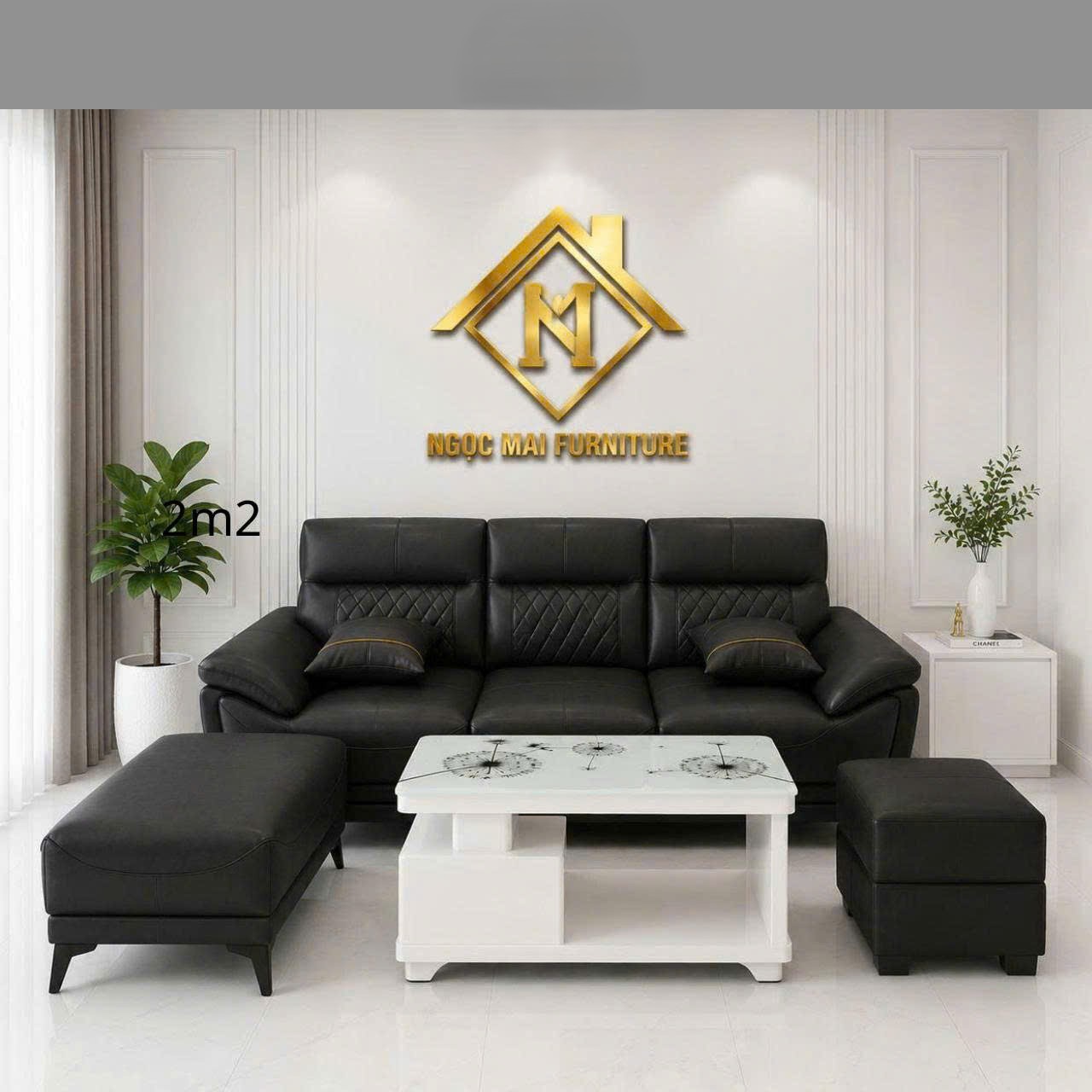 Bộ Sofa Băng Da Cao Cấp 2m2 caro – HM450 Cho Phòng Khách Nhỏ Gọn - Ảnh 6