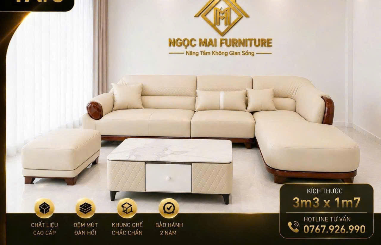 Bộ sofa góc L 3m3x1m7 Cổ Điển Cao cấp Tay Uốn Cong Thiết kế Sang Trọng Tạo Điểm Nhấn Sắc Sảo--Thư giãn kèm bàn trà và ghế phụ sang trọng - Mã MH012 - Ảnh 5