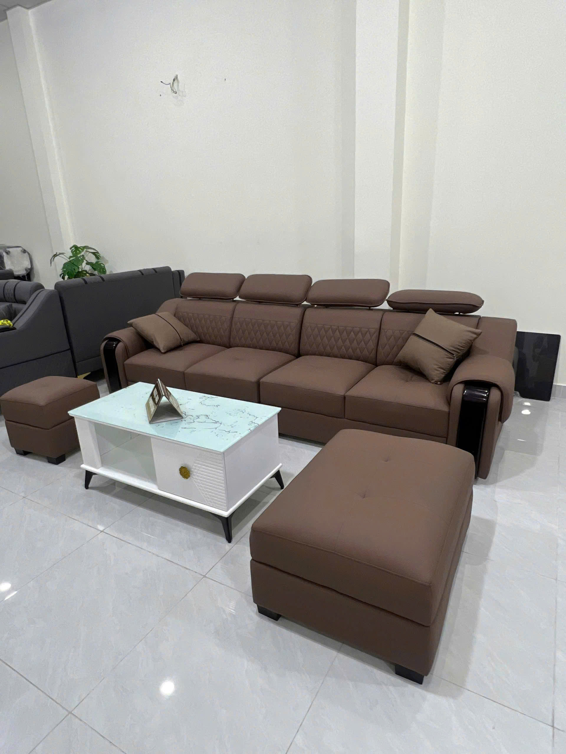 Bộ Sofa Da Cao Cấp 2m8x85 Kèm 2 Đôn Và Bàn Trà – Sofa Phòng Khách Hiện Đại - Mã MH015 - Ảnh 9
