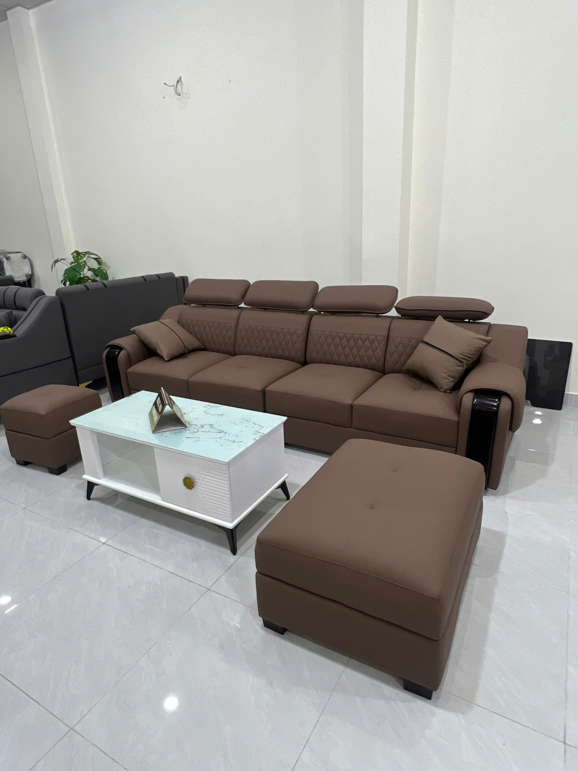 Bộ Sofa Da Cao Cấp 2m8x85 Kèm 2 Đôn Và Bàn Trà – Sofa Phòng Khách Hiện Đại - Mã MH015 - Ảnh 14