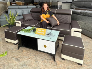 Bộ Sofa Da Cao Cấp caro 2m2 – Cho Phòng Khách Nhỏ Gọn Mã: MH036