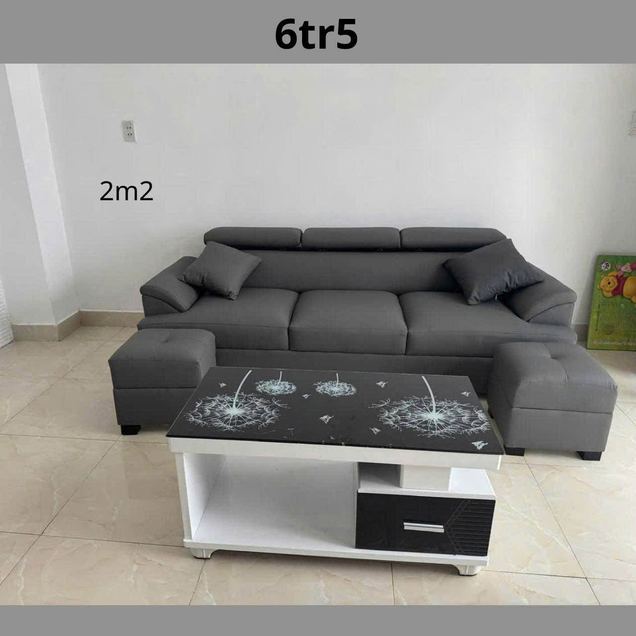 Ngọc Mai Furniture – Sofa Da 2m2 + Đôn 80x60cm | Ghế Sofa Phòng Khách Cao Cấp, Thiết Kế Hiện Đại MH041- - Ảnh 4