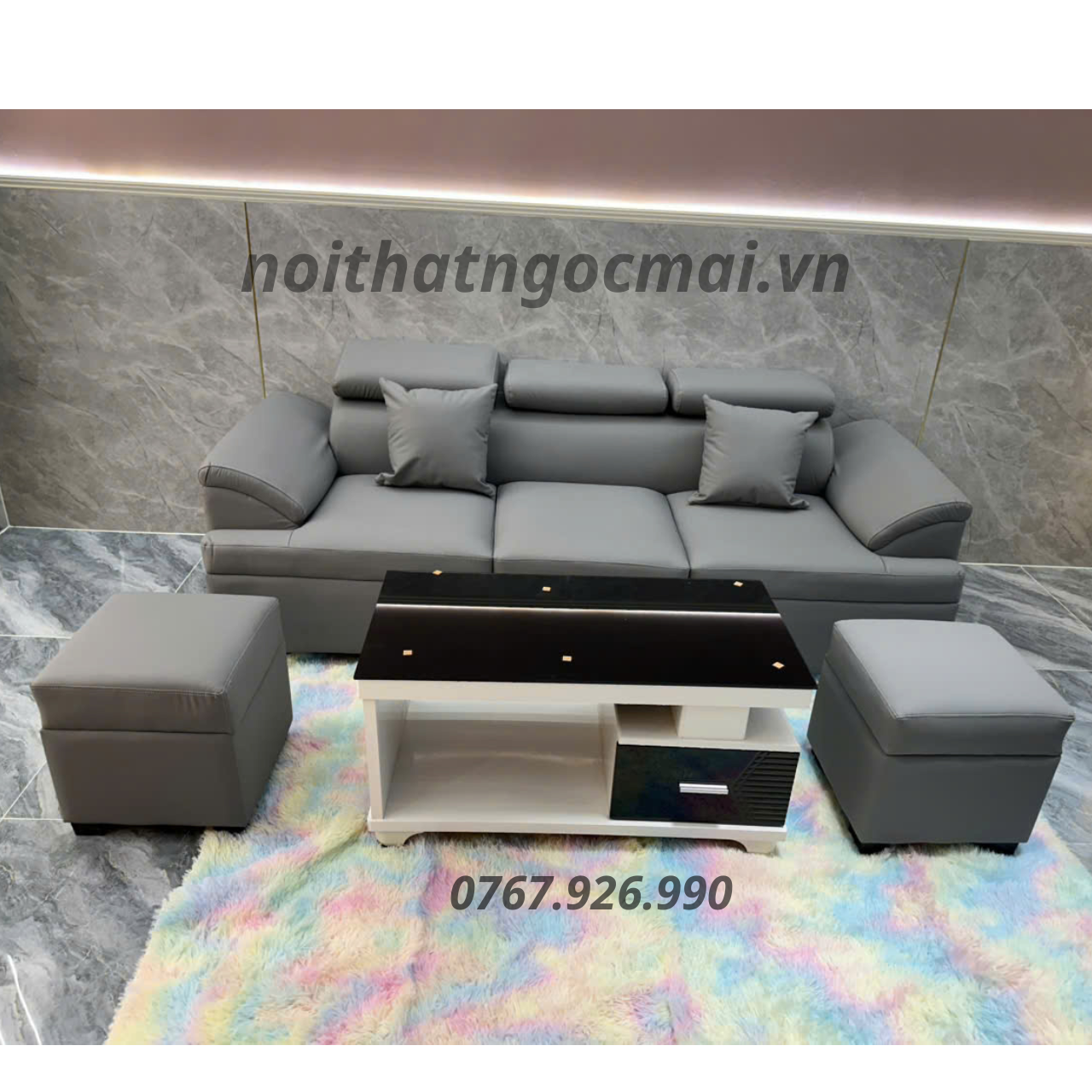 Combo Sofa Băng Da Cao Cấp 2m2 - HM225 Cho Phòng Khách Sang Trọng - Ảnh 9