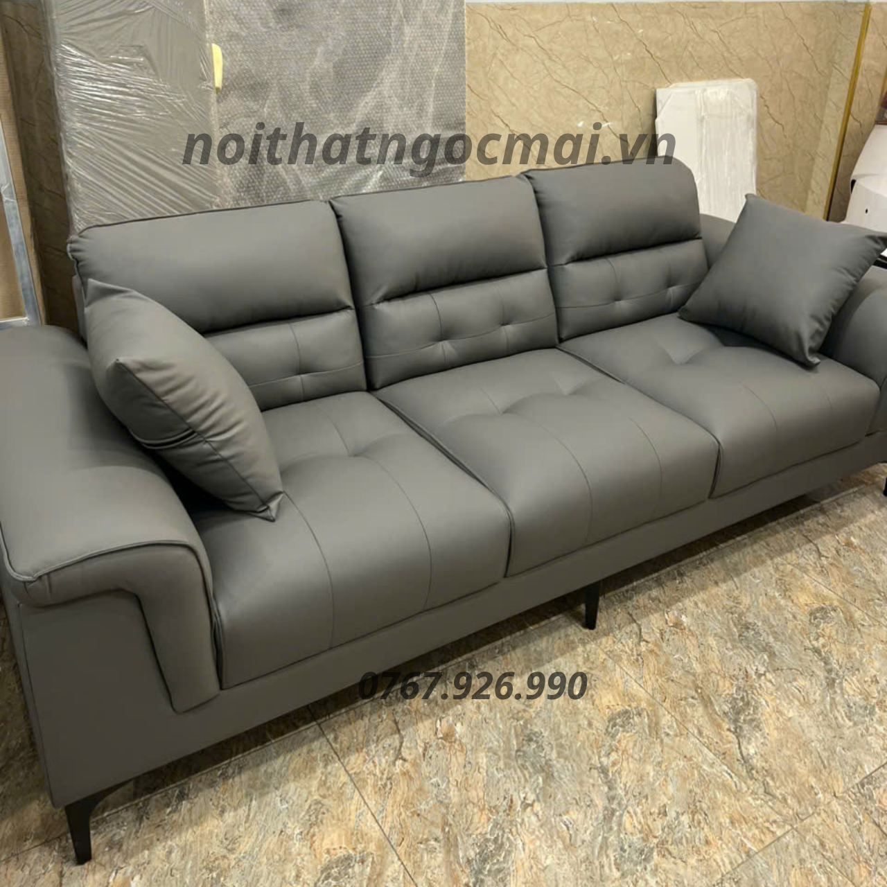 Bộ Sofa Da 2M2 MH98 Kèm 2 Đôn Và Bàn – Sofa Phòng Khách Hiện Đại - Ảnh 6