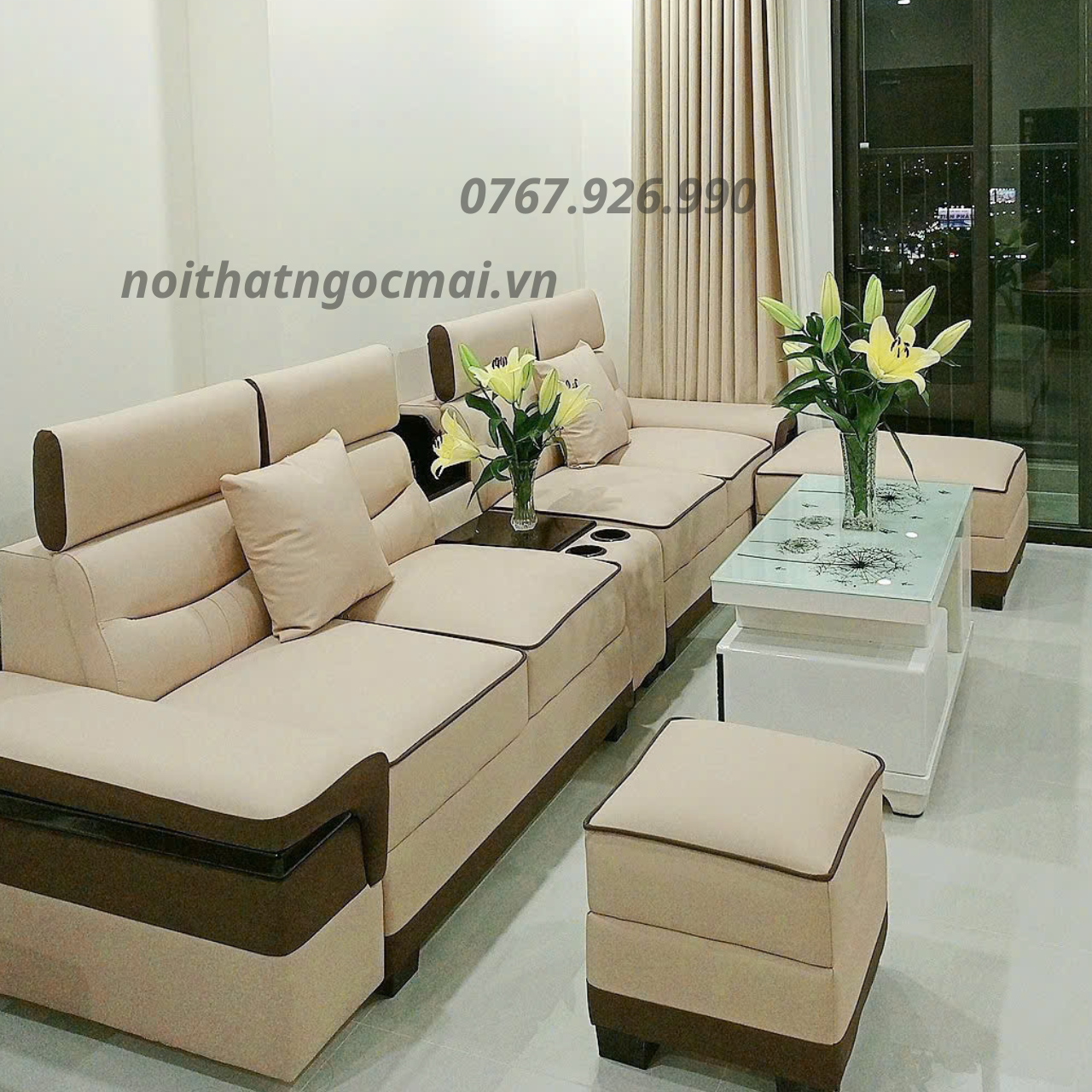 Bộ Sofa Da 3M Kèm 2 Đôn Và Bàn Mã H302 – Sofa Phòng Khách Hiện Đại - Ảnh 5