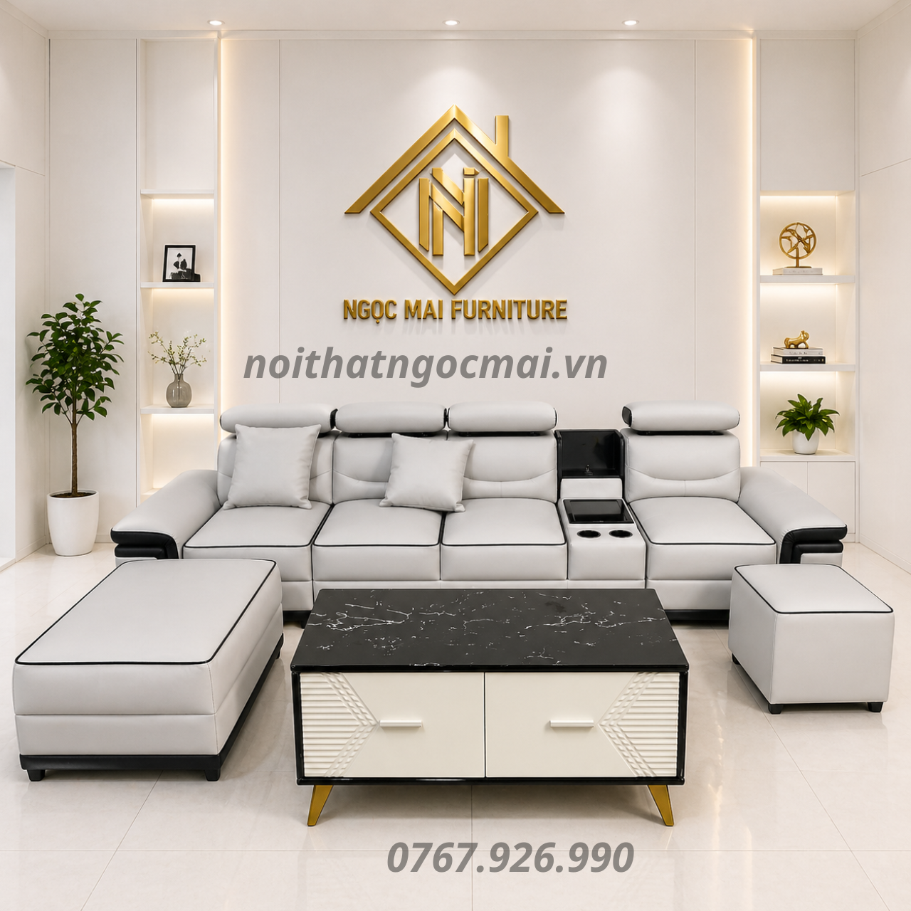 Bộ Sofa Da 3M Kèm 2 Đôn Và Bàn Mã H302 – Sofa Phòng Khách Hiện Đại - Ảnh 6