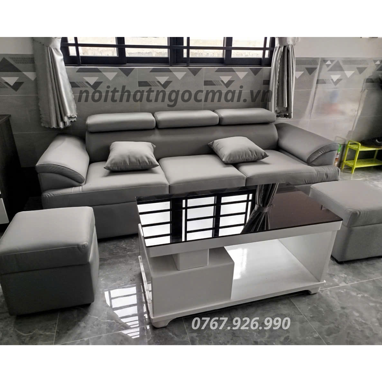 Combo Sofa Băng Da Cao Cấp 2m2 - HM225 Cho Phòng Khách Sang Trọng - Ảnh 8
