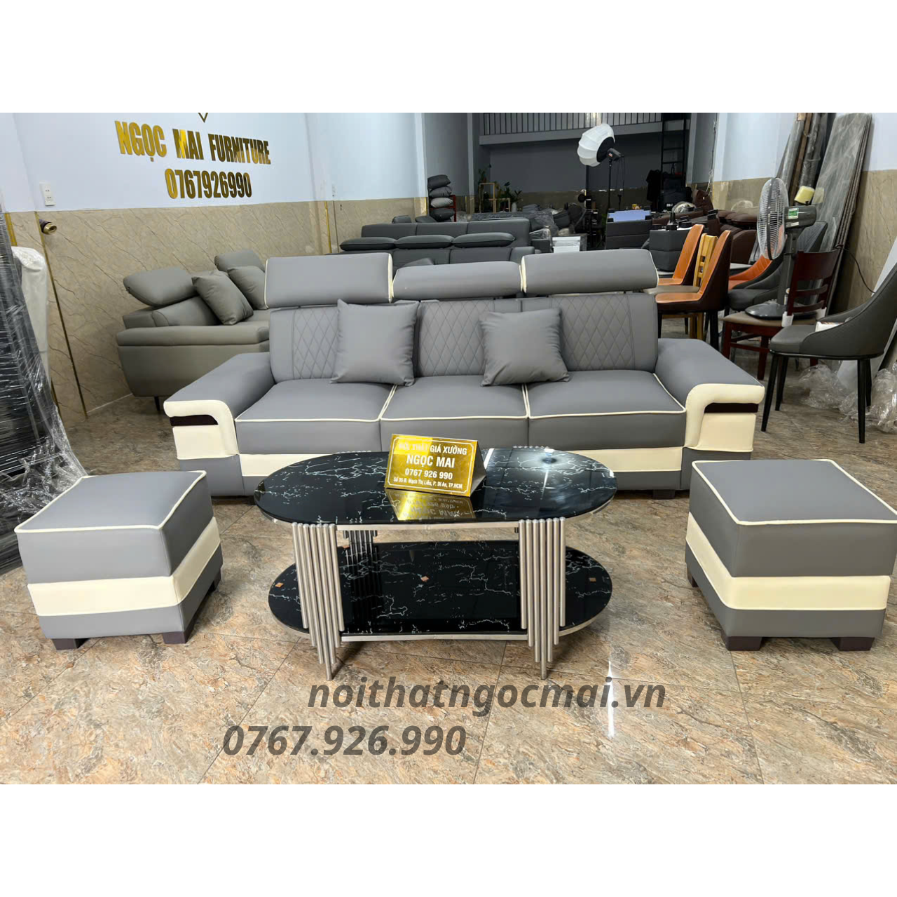 Bộ Sofa Băng Da Cao Cấp 2m2 - HM229 Cho Phòng Khách Nhỏ Gọn - Ảnh 9