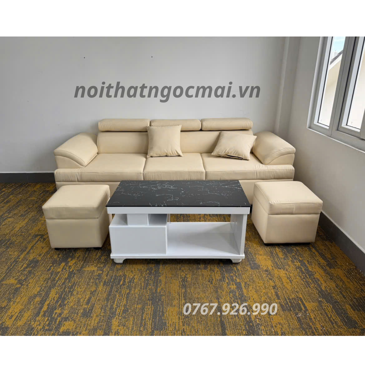 Combo Sofa Băng Da Cao Cấp 2m2 - HM225 Cho Phòng Khách Sang Trọng - Ảnh 6