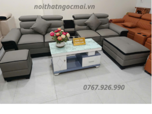 Bộ Sofa Da 3M Kèm 2 Đôn Và Bàn Mã H302 – Sofa Phòng Khách Hiện Đại
