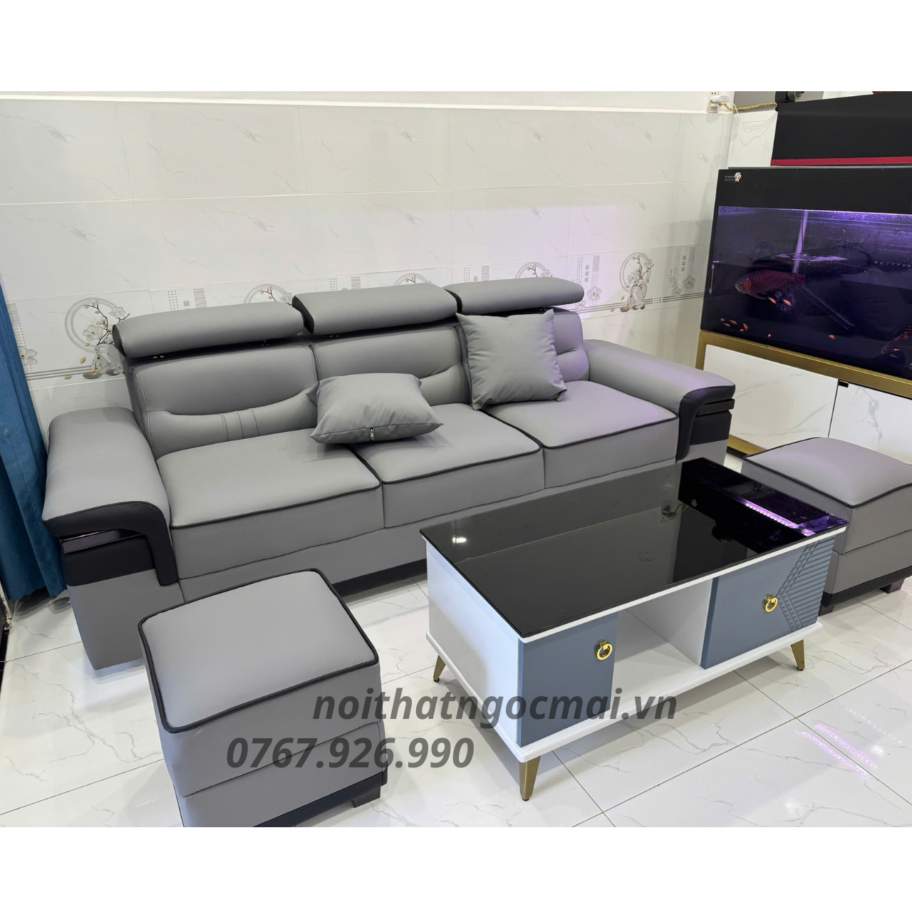 Bộ Sofa Băng Da Cao Cấp 2m2 - HM229 Cho Phòng Khách Nhỏ Gọn - Ảnh 4