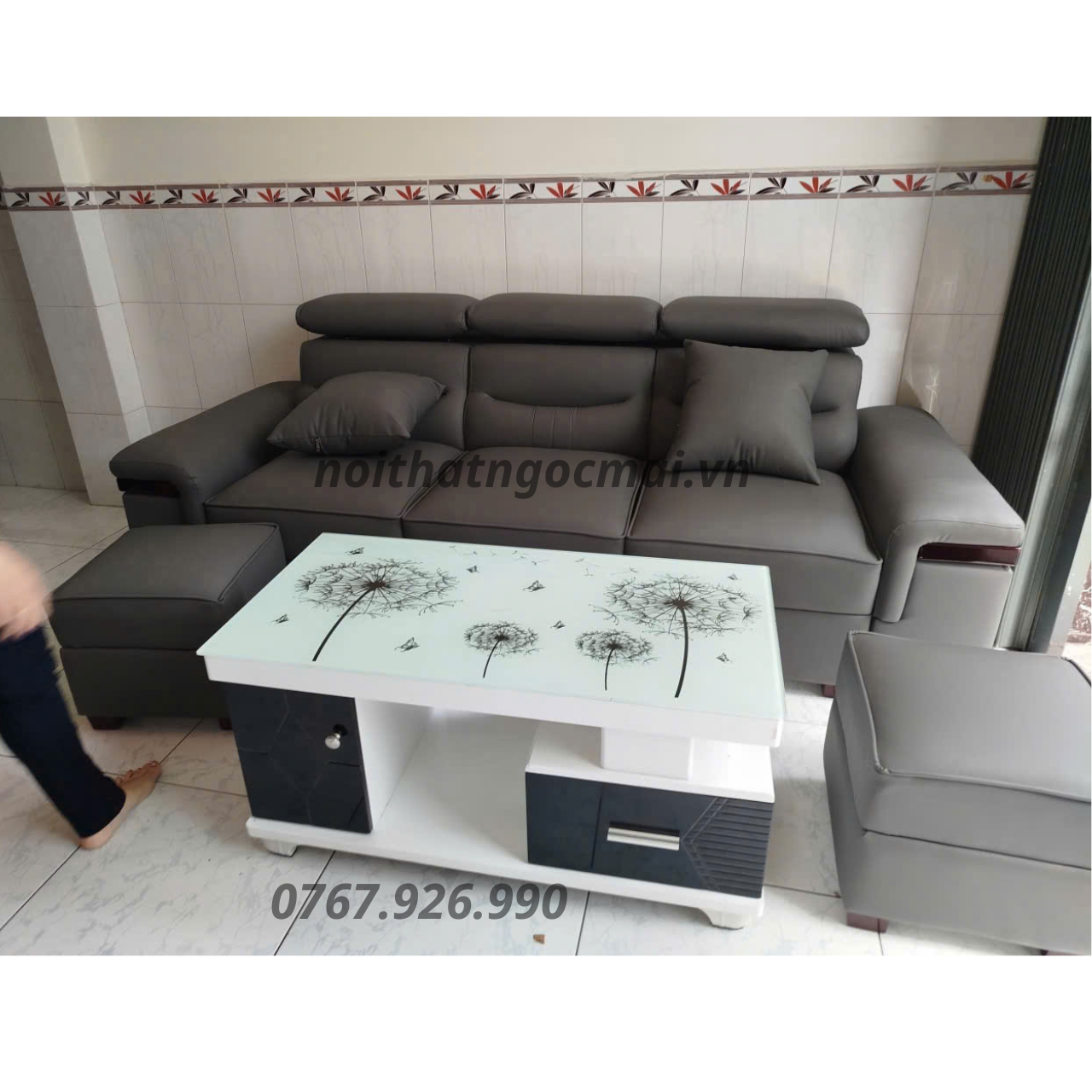 Bộ Sofa Băng Da Cao Cấp 2m2 - HM229 Cho Phòng Khách Nhỏ Gọn - Ảnh 10