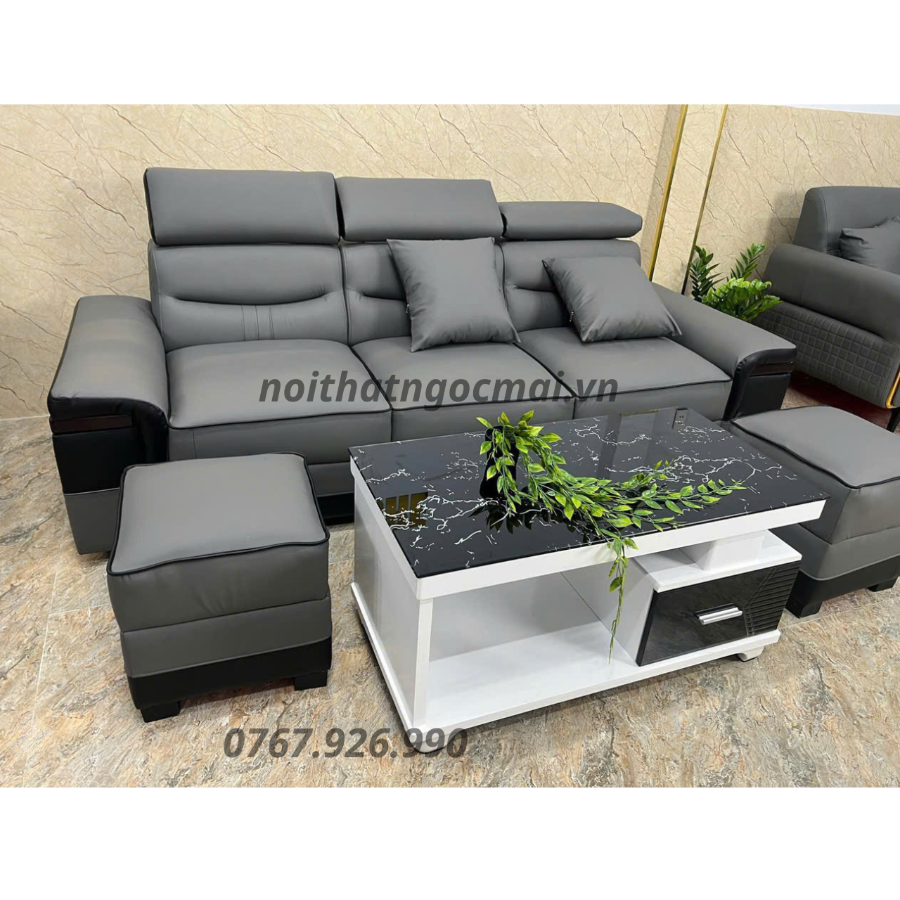 Bộ Sofa Băng Da Cao Cấp 2m2 - HM229 Cho Phòng Khách Nhỏ Gọn - Ảnh 5
