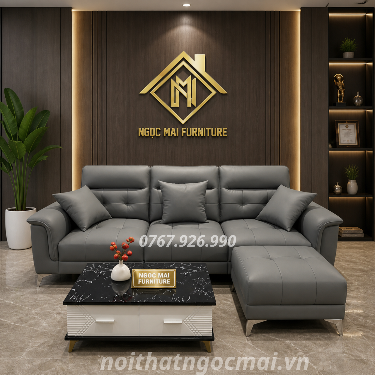 Bộ Sofa Da 2M2 MH98 Kèm 2 Đôn Và Bàn – Sofa Phòng Khách Hiện Đại - Ảnh 7