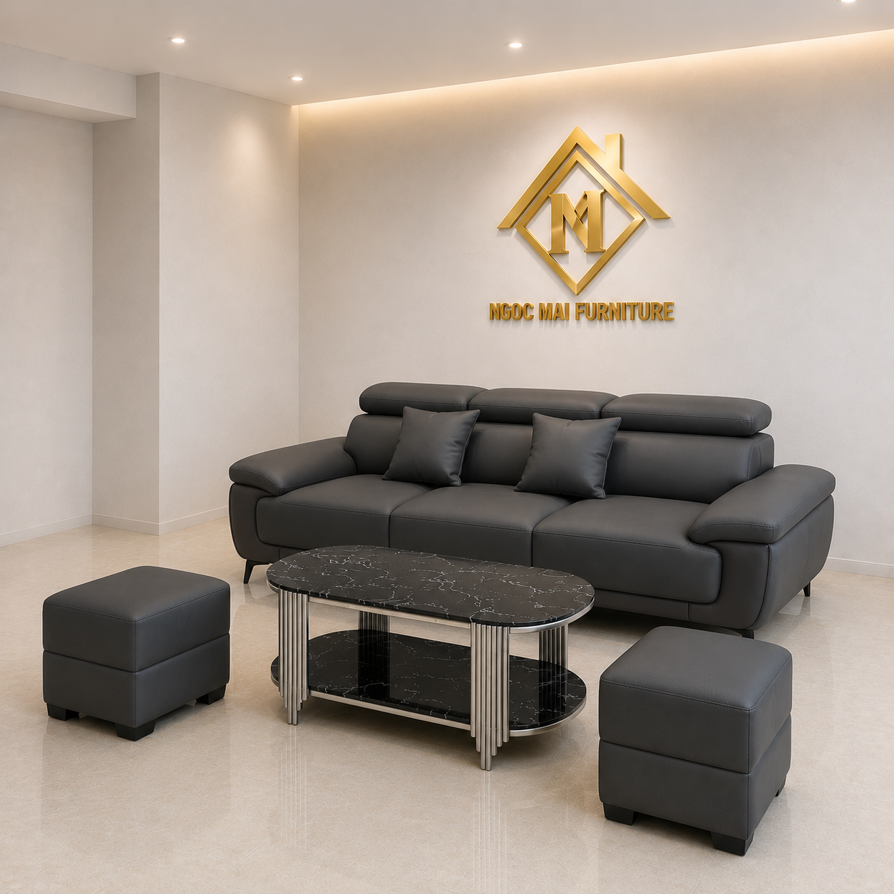 Bộ Sofa Da Cao Cấp 2m2 đầu bật chân cao – mã MH025 Cho Phòng Khách Nhỏ Gọn - Ảnh 7