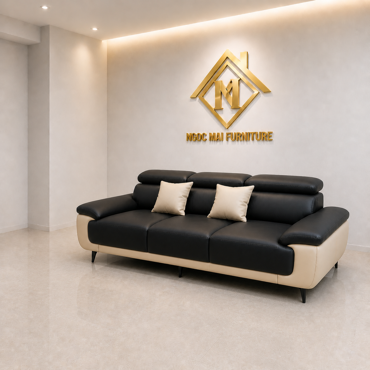 Bộ Sofa Da Cao Cấp 2m2 đầu bật chân cao – mã MH025 Cho Phòng Khách Nhỏ Gọn - Ảnh 3