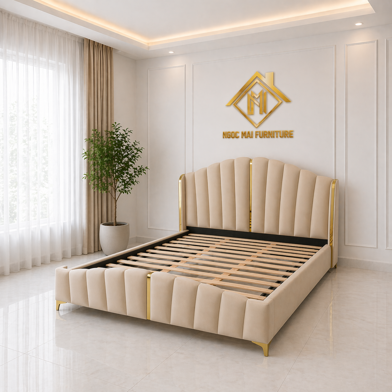 Giường ngủ bọc nệm hiện đại 1m6x2m,💥 CAO CẤP 💥 Sang trọng, phù hợp với mọi phong cách nội thất.-Mã MH019