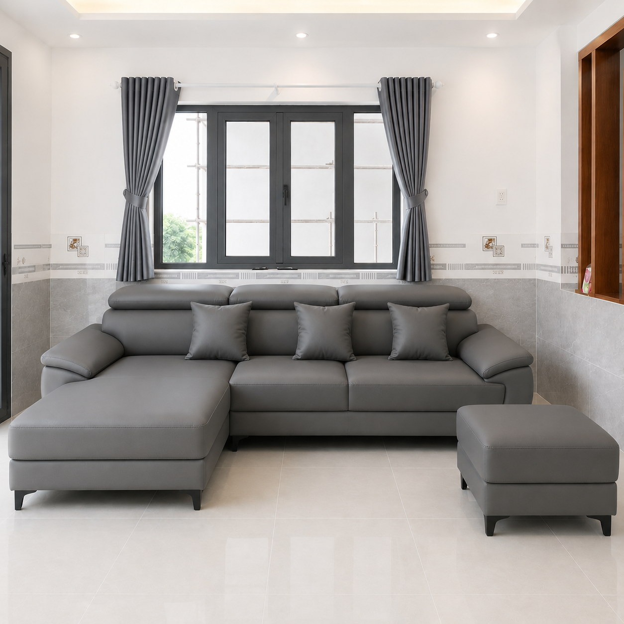 Bộ sofa cao cấp góc L 2m6 diện tích cân đối- mã MH048 - Ảnh 4