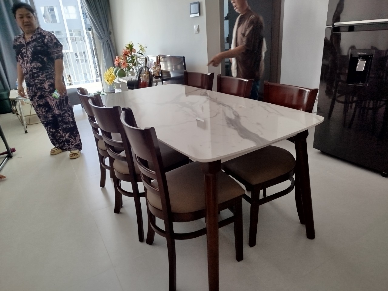 Bộ bàn ăn cơm 6 ghế full gỗ cau su trắng Thiết Kế Hiện Đại - mã MH032 - Ảnh 5