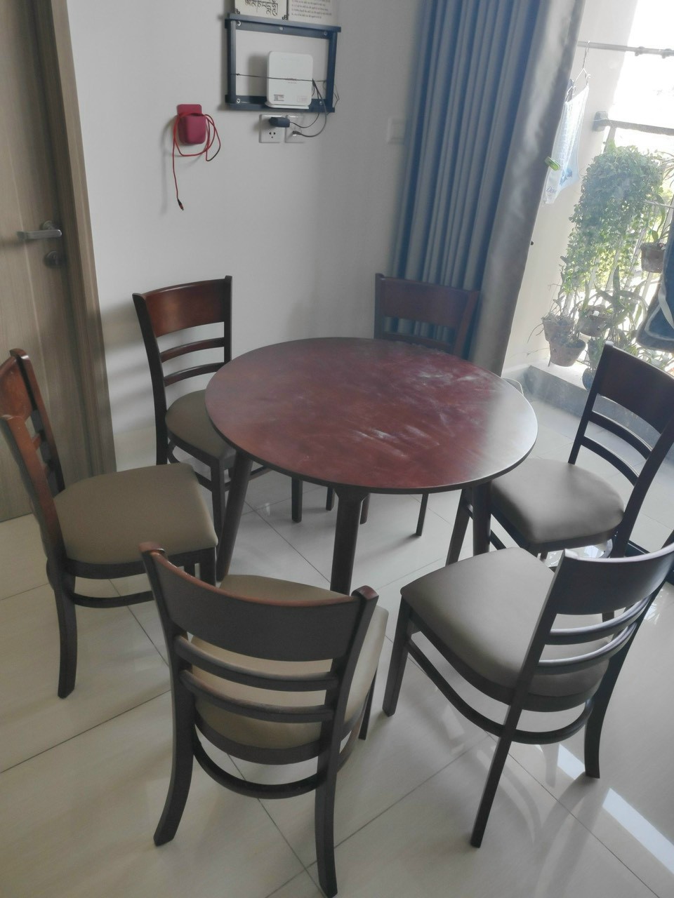 Bàn ăn gỗ D100cm – Bàn ăn tròn 6 ghế full gỗ cau su tự nhiên - Mã MH038 - Ảnh 8