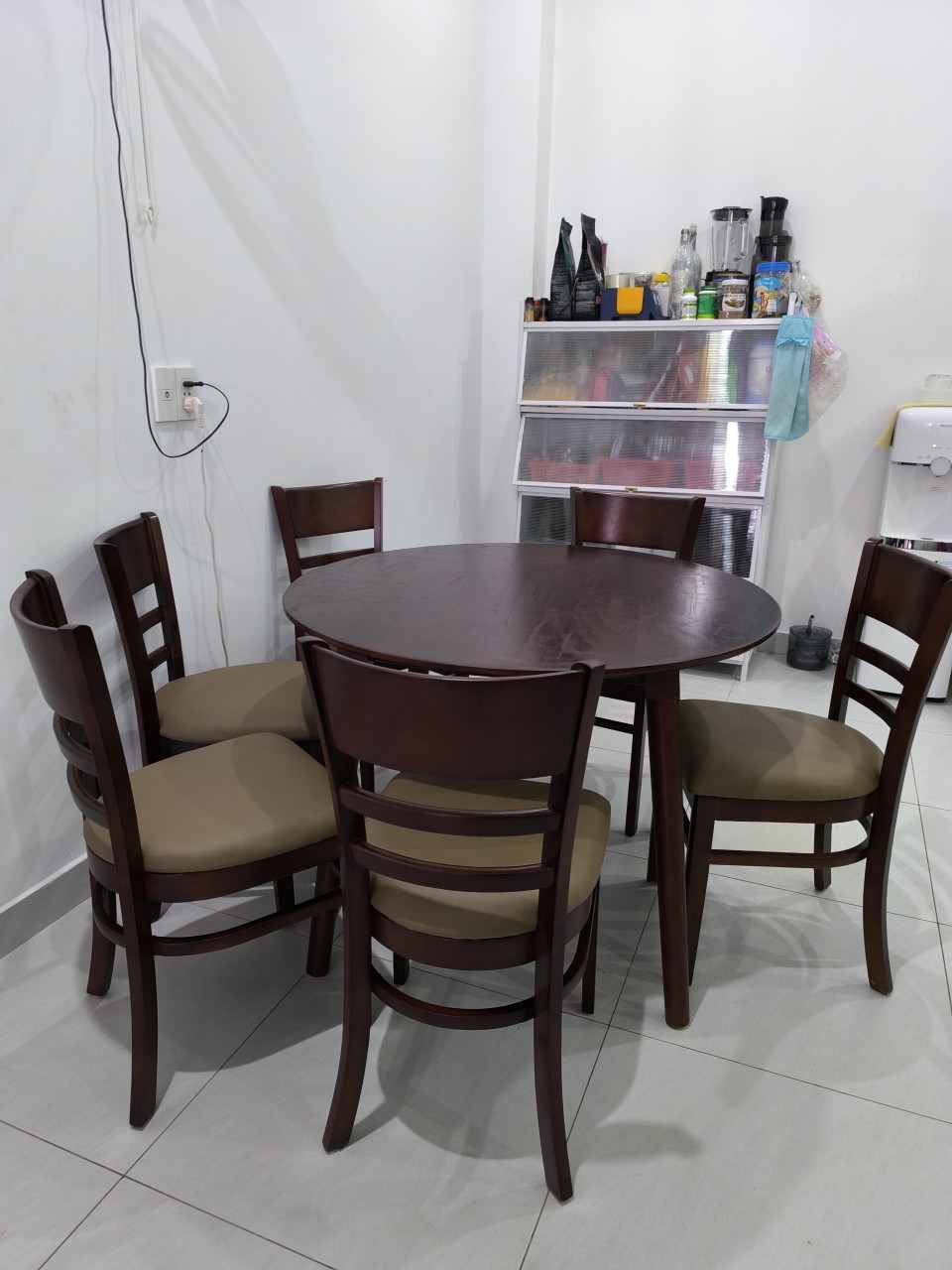 Bàn ăn gỗ D100cm – Bàn ăn tròn 6 ghế full gỗ cau su tự nhiên - Mã MH038 - Ảnh 10