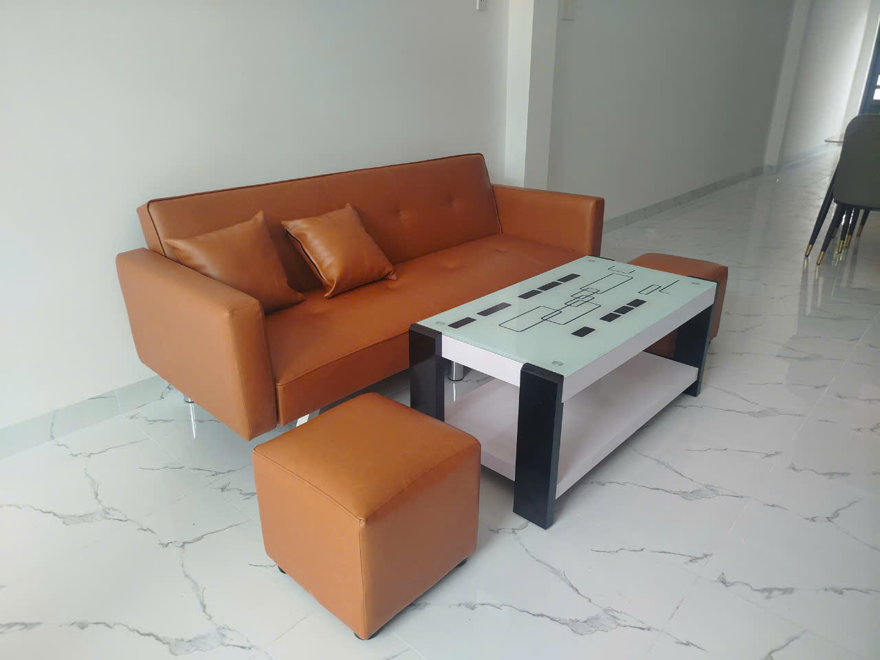 Bộ sofa bed phòng tiếp khách 6 món - sofa căn hộ da pu-mã MH042 - Ảnh 5