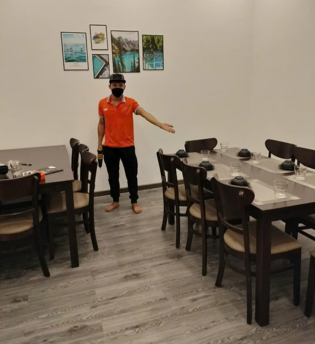 Bộ Bàn Ăn 4 ghế gỗ cabin thiết kế hiện đại - mã MH034 - Ảnh 11