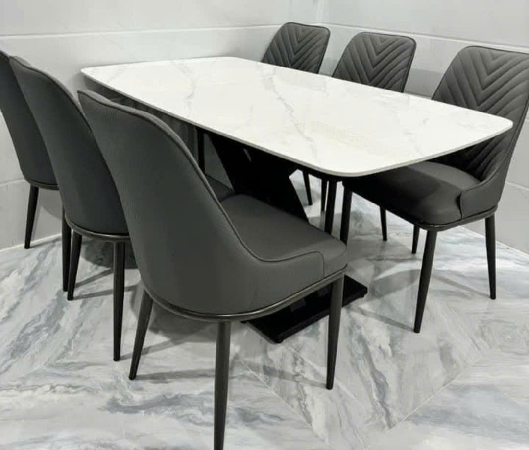 Bàn Ăn Mặt Đá Ceramic 6 ghế Da cao cấp - Mã B202 - Ảnh 2