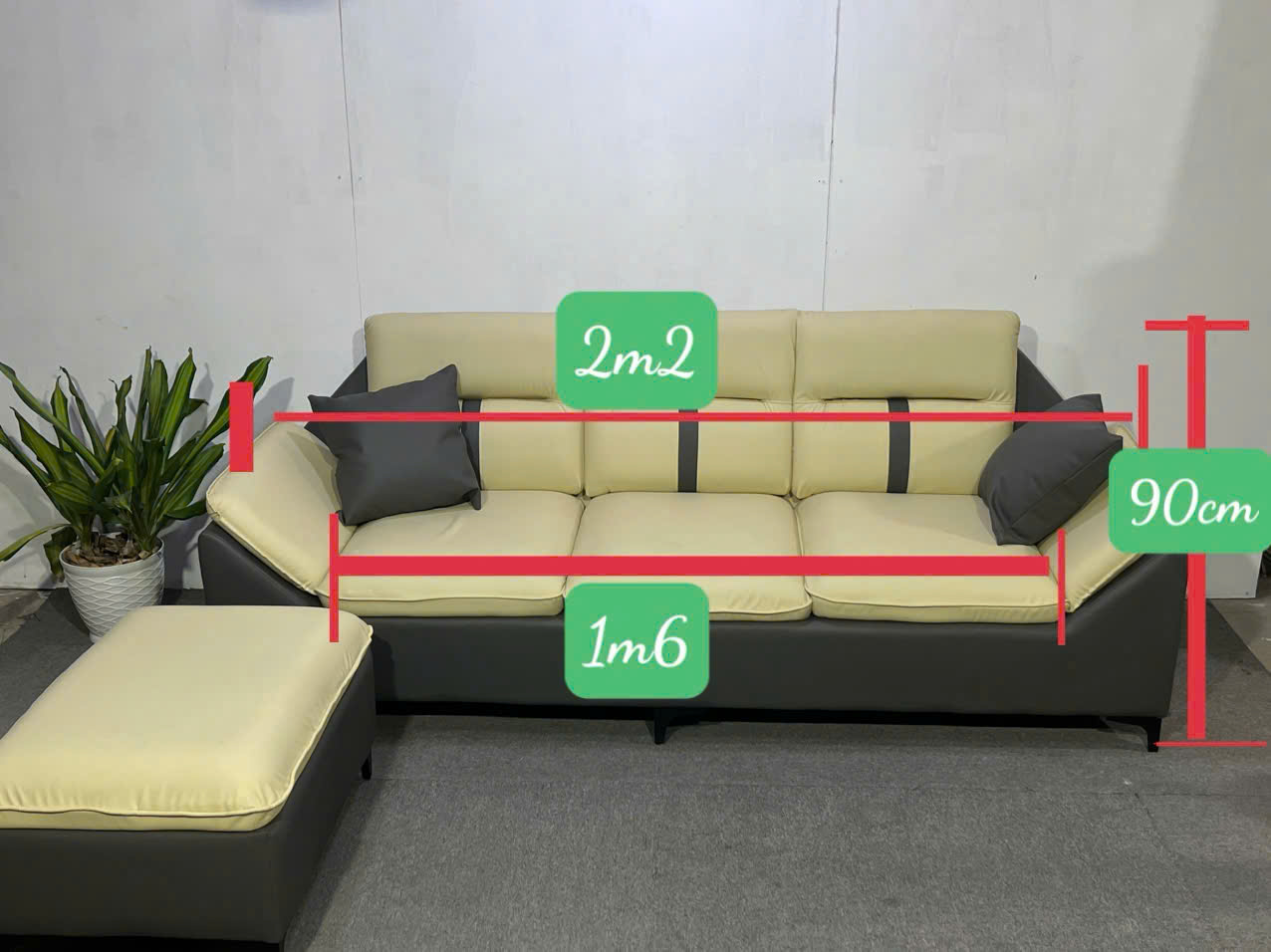Bộ Sofa Da Pu Cao Cấp 2M2x85 Kèm 1 Đôn Và Bàn Trà – Sofa Phòng Khách Hiện Đại - Mã: MHO16 - Ảnh 8
