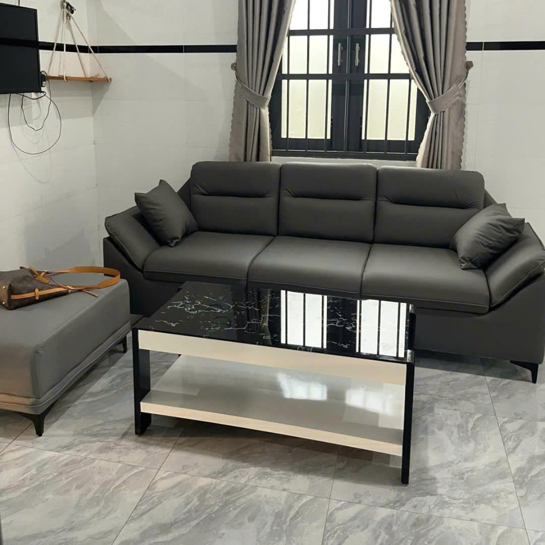 Bộ Sofa Da Pu Cao Cấp 2M2x85 Kèm 1 Đôn Và Bàn Trà – Sofa Phòng Khách Hiện Đại - Mã: MHO16 - Ảnh 10