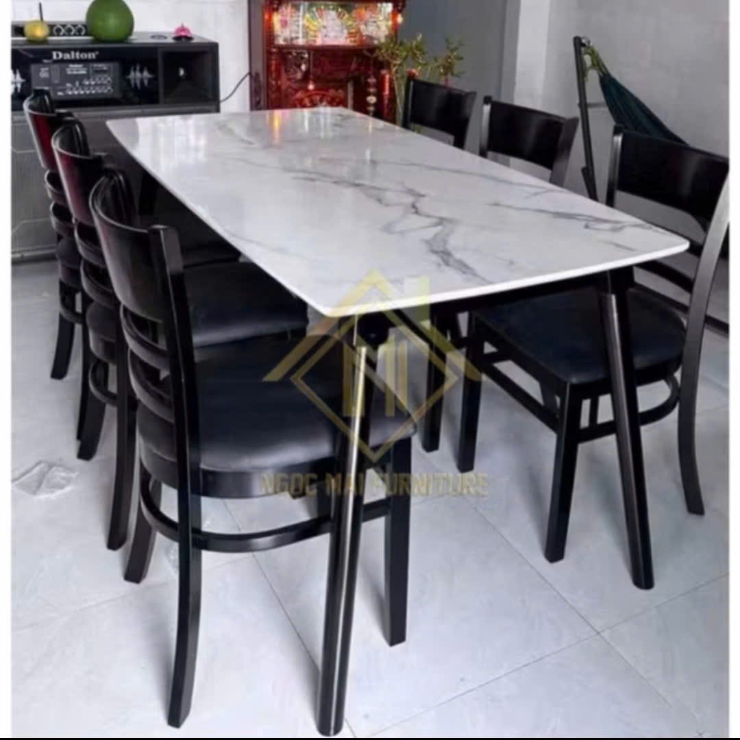 Bộ bàn ăn cơm 6 ghế full gỗ cau su trắng Thiết Kế Hiện Đại - mã MH032 - Ảnh 6