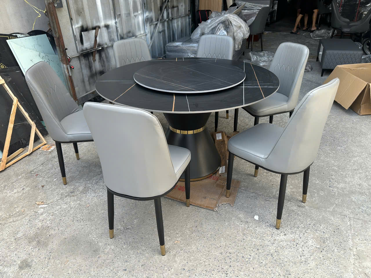 Bàn Ăn Mặt Đá Ceramic 6 ghế Da cao cấp – Mã B202 - Ảnh 11
