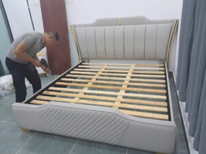 Giường ngủ Cao Cấp bọc nệm hiện đại 1m6x2m, 1m8x2.thiết kế hoạ tiết sang trọng-Mã MH021