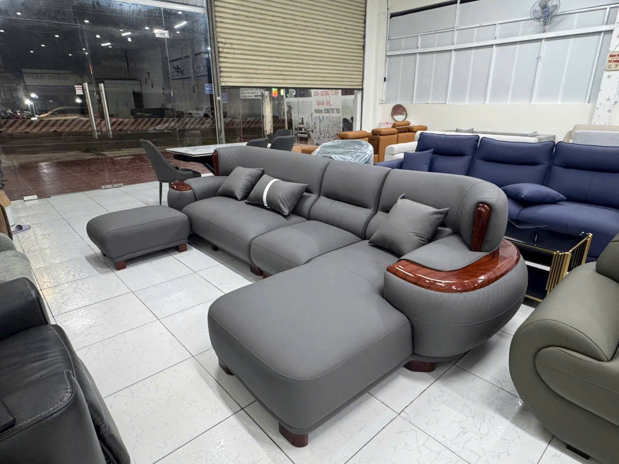 Bộ sofa góc L 3m3x1m7 Cổ điển Cao cấp Tay Phối Viền Gỗ Thiết kế Sang Trọng- Mã MH011 - Ảnh 4