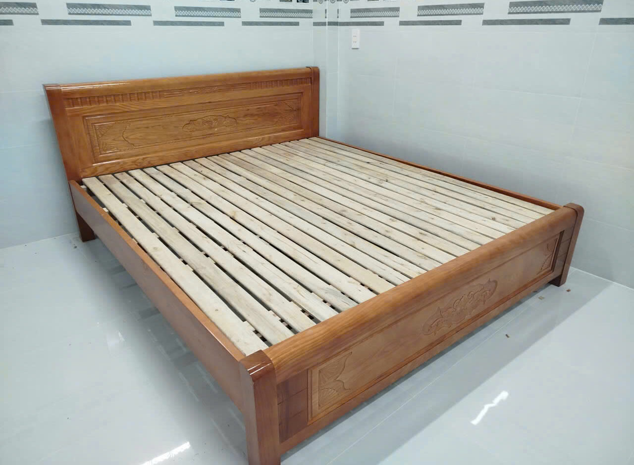 Gường Gỗ Sồi 1M6x2M Công Nghệ Hiện Đại Đã Xử Lý Mối Mọt-mã MH335 - Ảnh 11