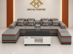 Bộ Sofa Da 3M Kèm 2 Đôn Và Bàn Mã MH301 – Sofa cao cấp thiết kế sang trọng