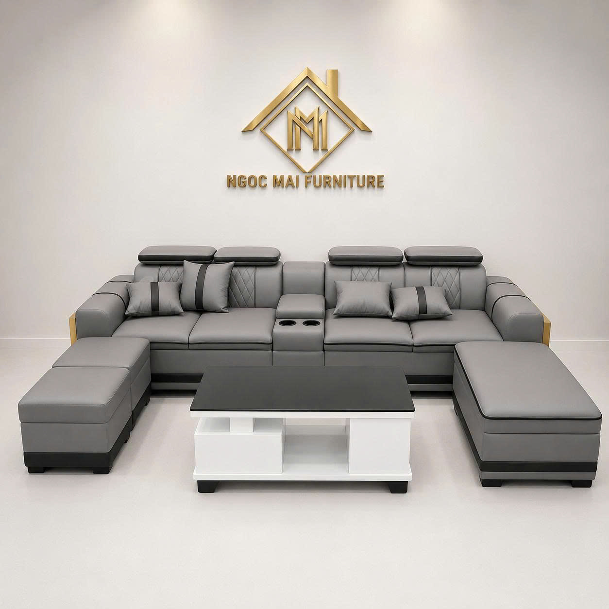 Bộ Sofa Da 3M Kèm 2 Đôn Và Bàn Mã MH301 – Sofa cao cấp thiết kế sang trọng - Ảnh 4