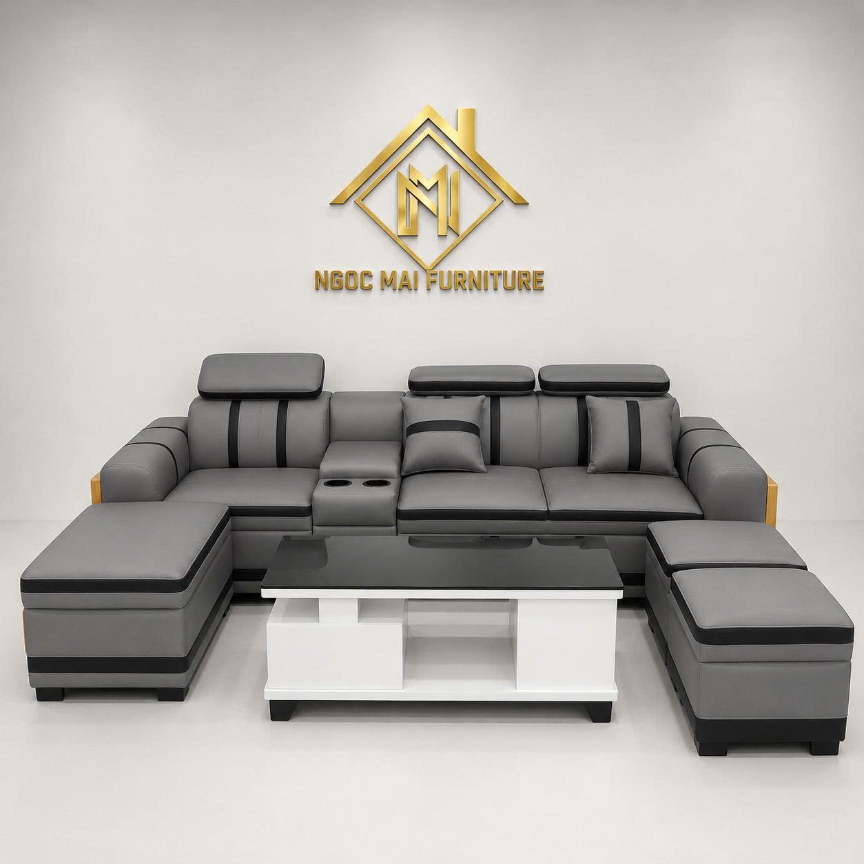 Bộ Sofa Da 3M Kèm 2 Đôn Và Bàn Mã MH301 – Sofa cao cấp thiết kế sang trọng - Ảnh 5