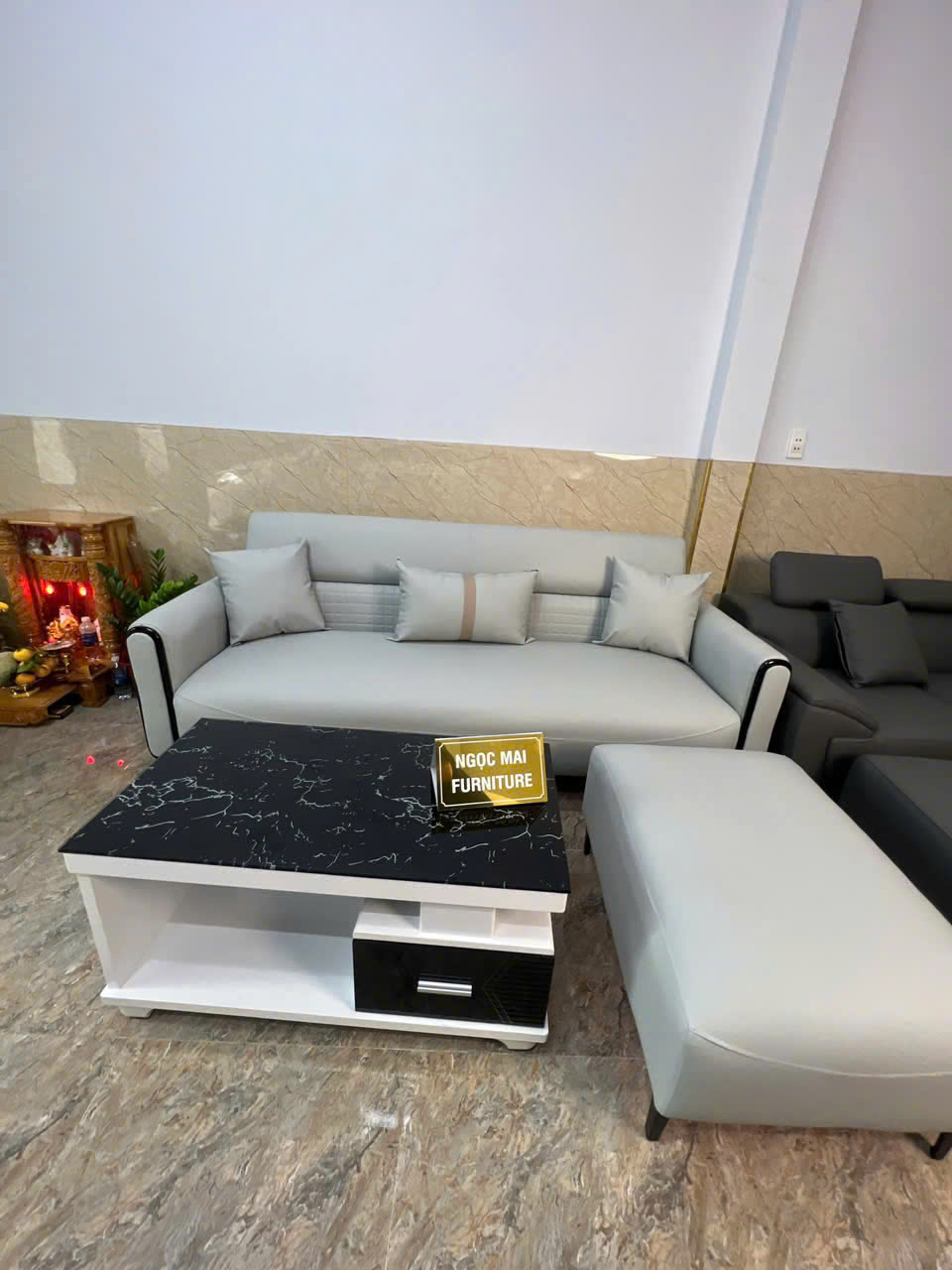 Bộ Sofa Băng Da Cao Cấp 2m2 -1 bàn trà+1 đôn lớn ,phù hợp với diện tích nhỏ– MH352 - Ảnh 3
