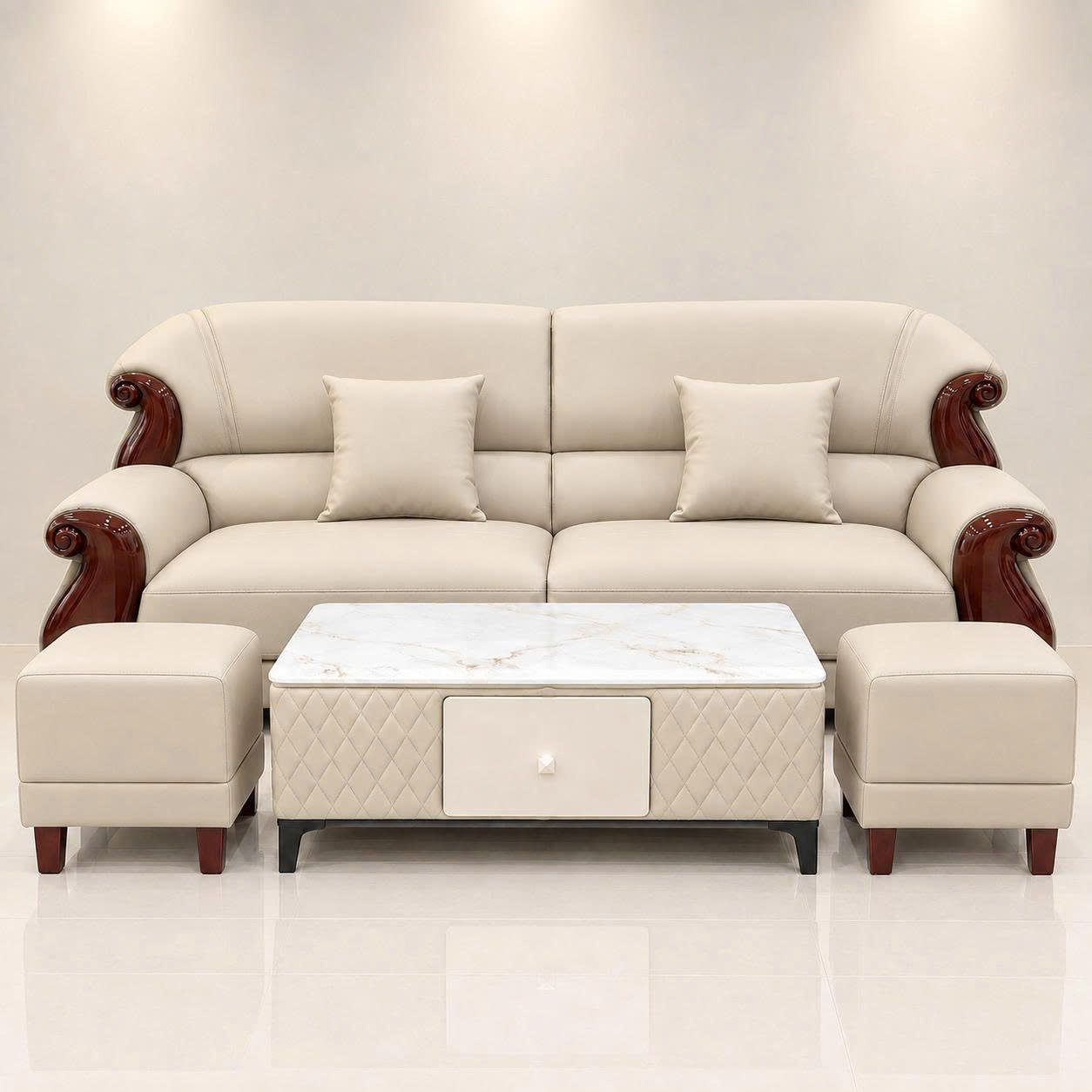 BỘ SOFA CAO CẤP THỜI THƯỢNG SANG TRỌNG -QUÝ TỘC 2M4 +2 ĐÔN +2 GỐI+1 BÀN TRÀ- mã MH357 - Ảnh 7