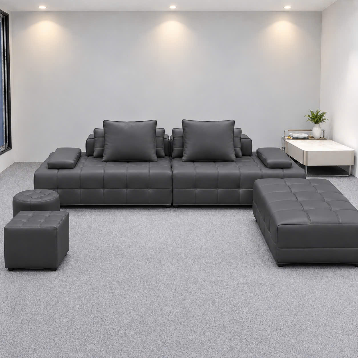 Bộ sofa phòng khách 2m2 thiết kế caro vuông -sang trọng,diện tích rộng mã- MH2O1 - Ảnh 5