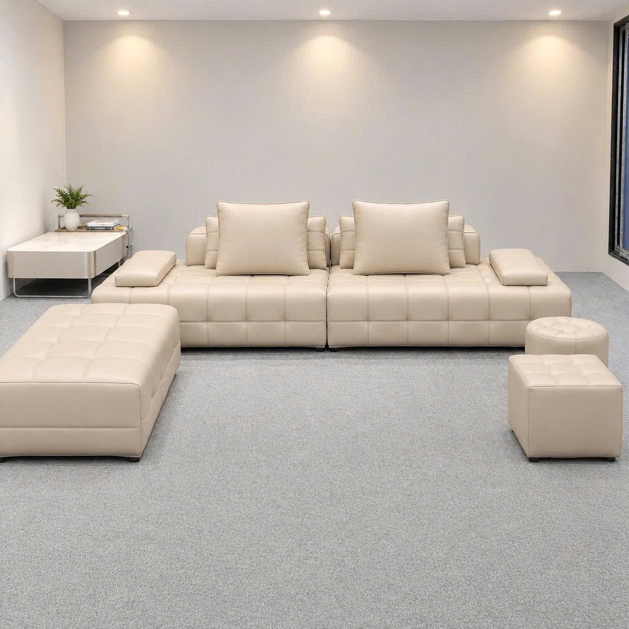 Bộ sofa phòng khách 2m2 thiết kế caro vuông -sang trọng,diện tích rộng mã- MH2O1 - Ảnh 8
