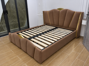 Giường Bọc nệm thiết kế múi viền sang trọng mẫu mới hiện đại 1m8x2m-Mã MH362