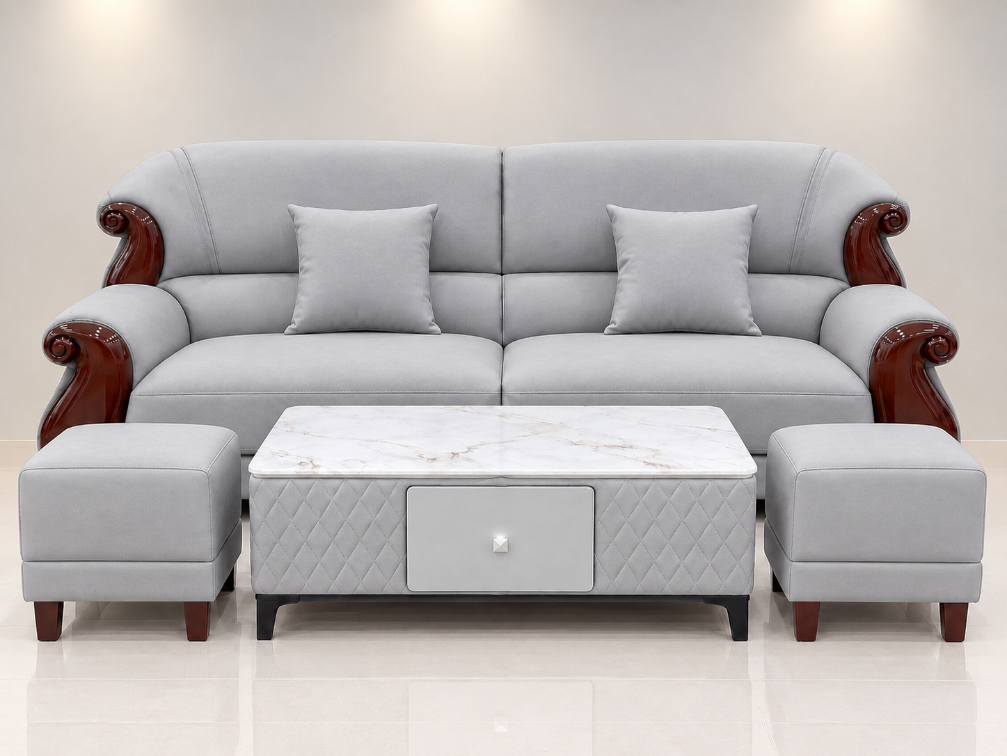 BỘ SOFA CAO CẤP THỜI THƯỢNG SANG TRỌNG -QUÝ TỘC 2M4 +2 ĐÔN +2 GỐI+1 BÀN TRÀ- mã MH357 - Ảnh 16